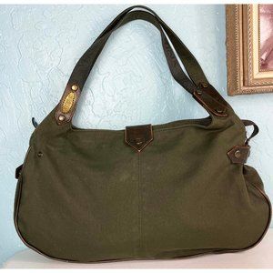 Vintage Y2K Versace Versus Army Green Khaki Hobo Bag Tuck Shoulder